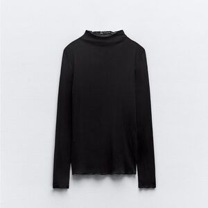 NWT Zara Semi-Sheer Cotton Crepe Top